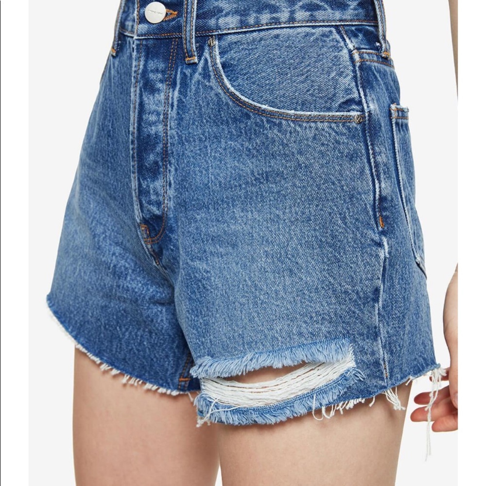 Anine Bing Gina Short Size 26 in Color Blue Sea